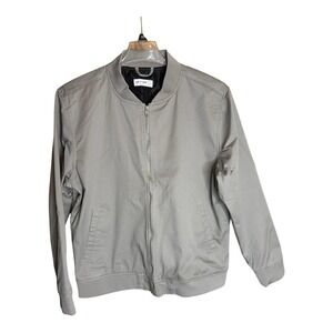 Men's Sz L Line Of Trade Gray Bomber Jacket